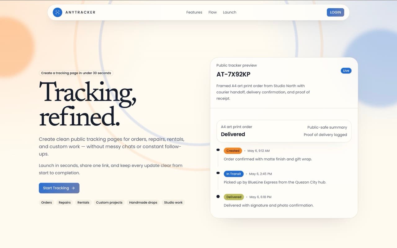 anyTracker project preview